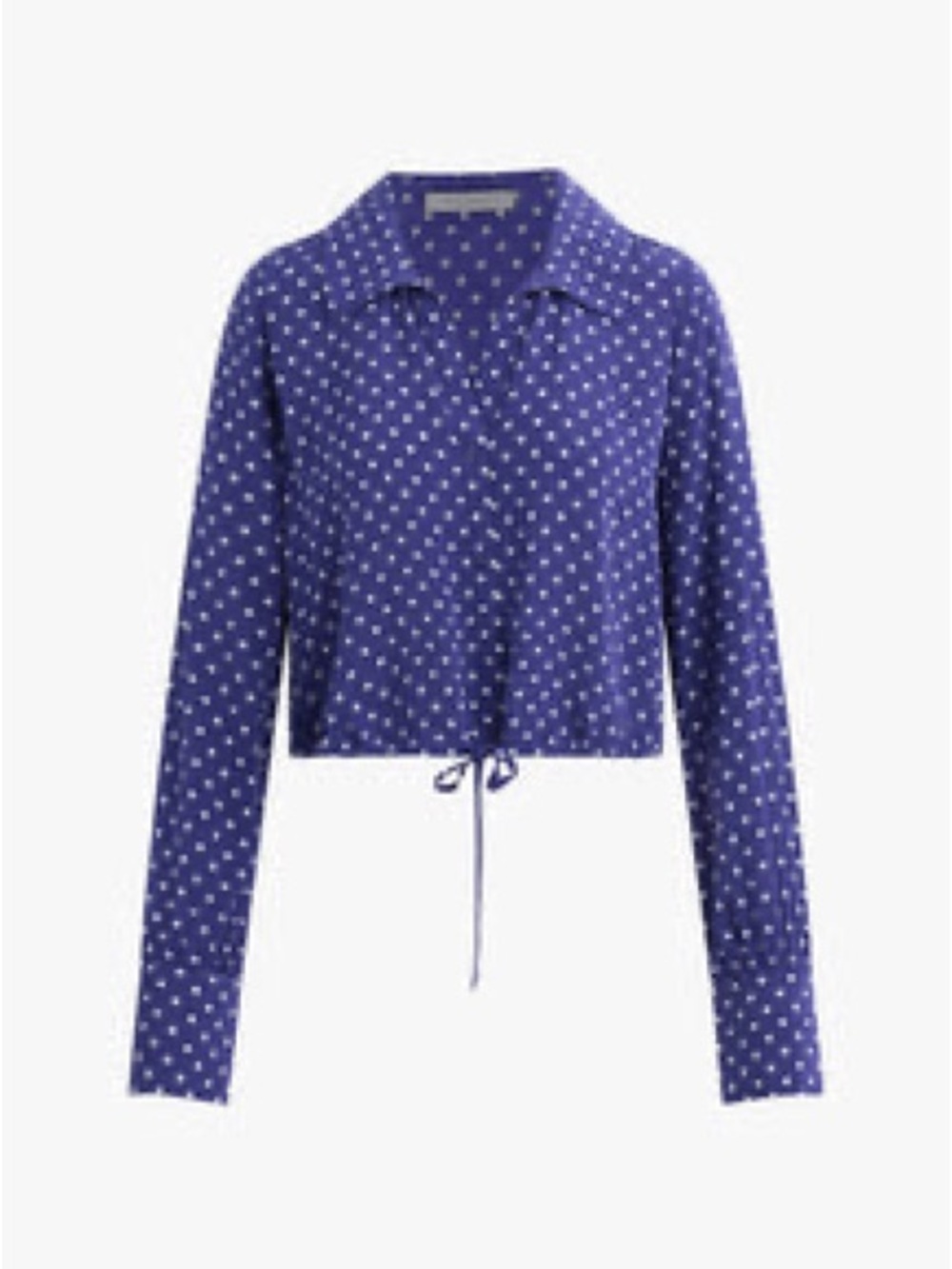 Favorite Daughter Purple Polka Dot Cropped Button-Front Blouse